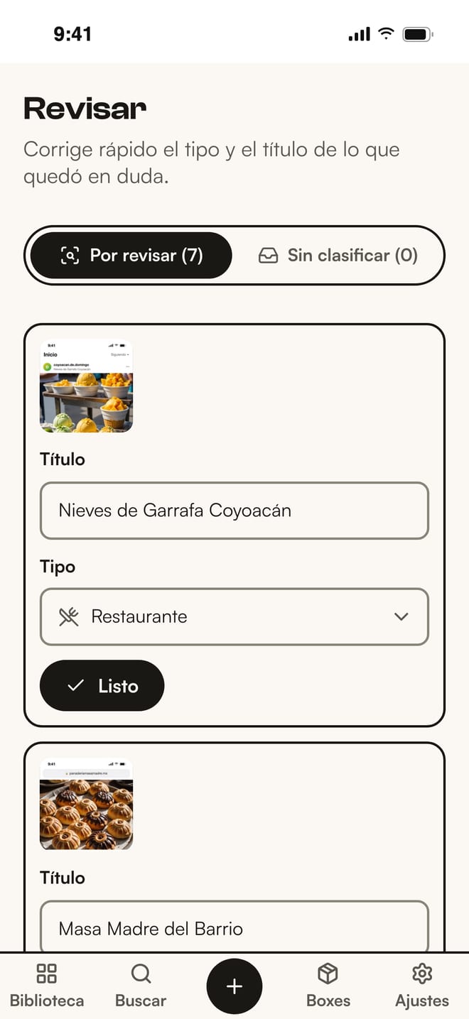 Pantalla de revisión de un catch antes de subirlo